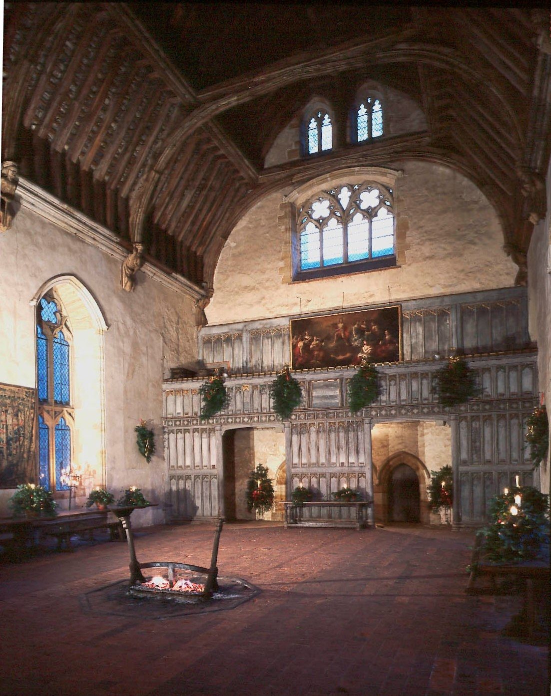 Penshurst Place Baron's Hall at Christmas.JPG